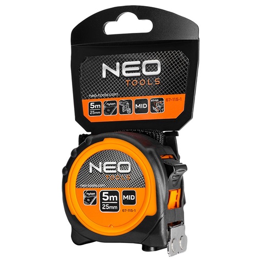 Neo 67-115-1 mérőszalag 5m/25mm acél, mágneses