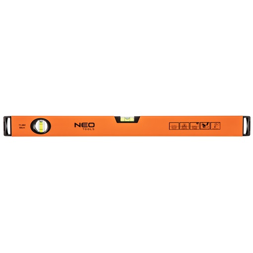 Neo 71-082 Vízmérték, alumínium , 2 libella, mart talp, 60 cm KIFUTÓ