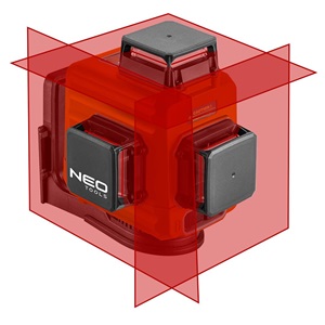 Neo 75-104 Lézeres szintező, 360fokos, 3D, önbeálló, 15m, koffer, céltábla, mágneses tartó, akkus