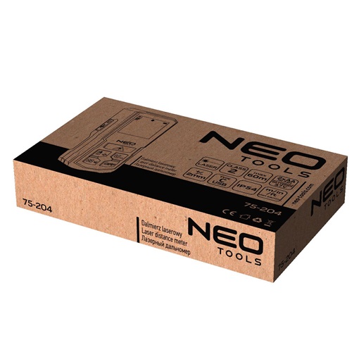 Neo 75-204 Lézeres távolságmérő, hatótáv 60 m, IP54