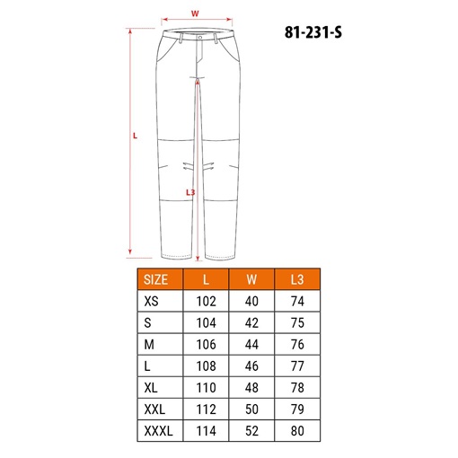 Neo 81-231-L Munkanadrág PREMIUM, 90% poliamide,10% elastane,170 g/m2, 4 irányban nyúlik, L