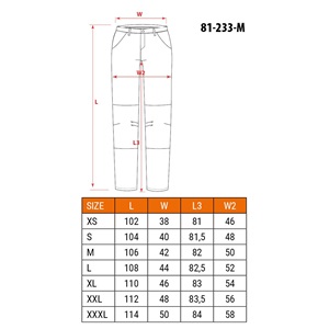 Neo 81-233-XL Farmer munkanadrág 5 zsebes, fekete, 98% pamut 2% elasztán, térderősítés XL