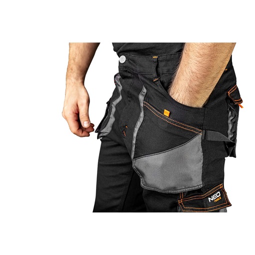 Neo 81-238-XXXL Munkanadrág karcsúsított(slim fit), 60% pamut, 37% polyester, 3% elastane, 285 g/m2, övvel, XXXL KIFUTÓ