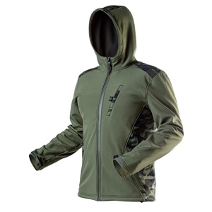 Neo 81-553-XXL softshell, víz- és szélálló munkadzseki, terepmintás/olíva vízállóság:5000mm, lélegző:3000mpv