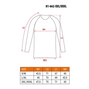 Neo 81-662-XXL/XXXL Coolmax hosszú ujjú thermo aláöltözet