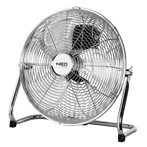 Neo 90-009 Padló ventilátor 50W, átmérő 30 cm, 3 sebességfokozat, fém keretes króm váz