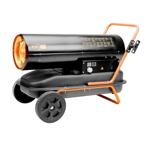 Neo 90-081 Gázolajos hőlégfúvó 30kW, 34 L tartály, üzemanyag -fogyasztás 2,8l / h, légáram 750 m3 / h, kerekekkel