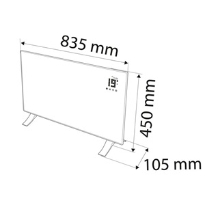 Neo 90-092 Elektromos fűtőpanel 2000W, IP24, távirányitó, heti időzítés, érintőpanel