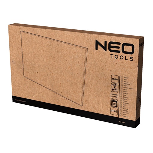 Neo 90-105 Infravörös hősugárzó fűtőpanel 450W, LED kijelző, WIFI, TUYA app, távirányító