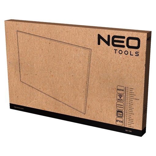Neo 90-106 Infravörös hősugárzó fűtőpanel 600W, LED kijelző, WIFI, TUYA app, távirányító