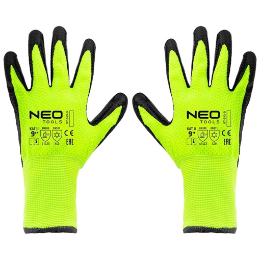 Neo 97-613-9 Munkakesztyű, hőszigetelt, latex bevonatú akril anyag, 4142X,  9-es