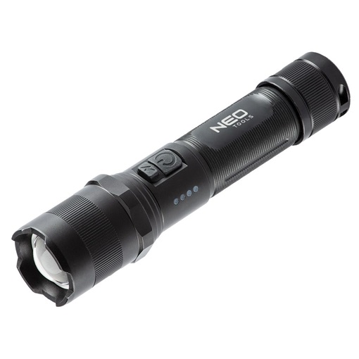 Neo 99-035 Zseblámpa tölthető, USB, 1000lum, OSRAM P9 LED, 10W