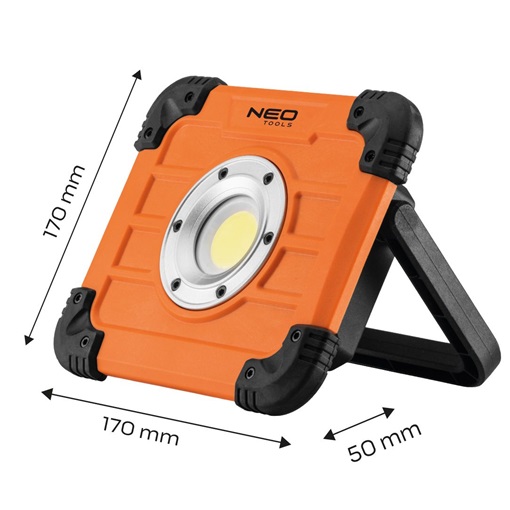 Neo 99-040 Reflektor, talpas, tölthető, 750 + 250lum COB LED, powerbank funkció, 10W