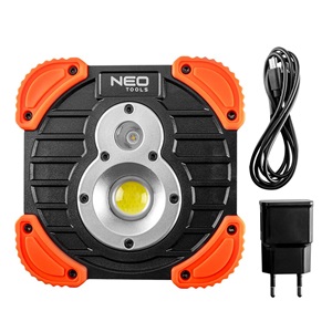 Neo 99-040 Reflektor, talpas, tölthető, 750 + 250lum COB LED, powerbank funkció, 10W