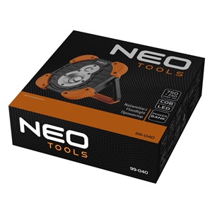 Neo 99-040 Reflektor, talpas, tölthető, 750 + 250lum COB LED, powerbank funkció, 10W