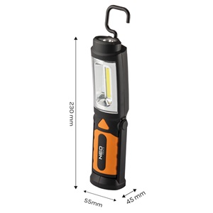 Neo 99-042 Műhelylámpa, elemes 3xAA, 300 lm COB led, 2az1-ben