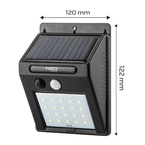 Neo 99-055 Reflektor, napelemes, fali, 20 SMD LED 250lum
