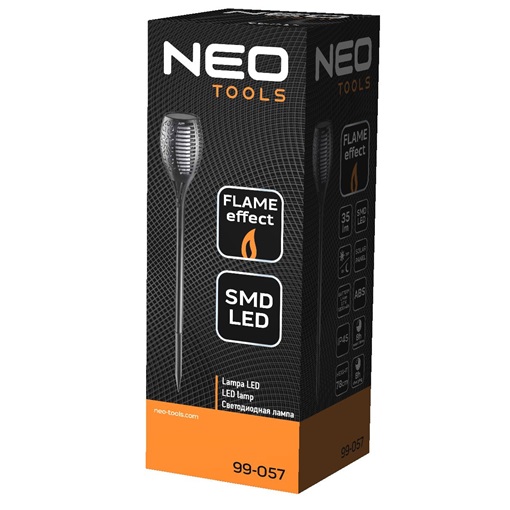 Neo 99-057 Kerti lámpa, napelemes, SMD LED, Láng effektus, 1W