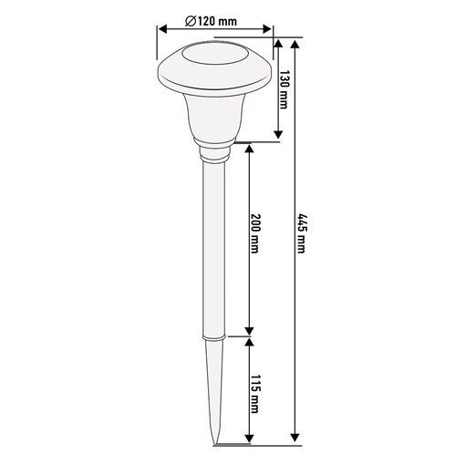 Neo 99-084 Kültéri napelemes állólámpa,SMD LED 10 lm, 120x430mm KIFUTÓ