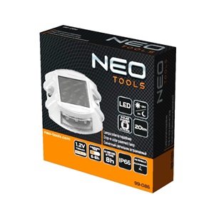 Neo 99-086 Napelemes taposólámpa, LED 20 lm, 105x95x25mm, 30 tonna, alumínium