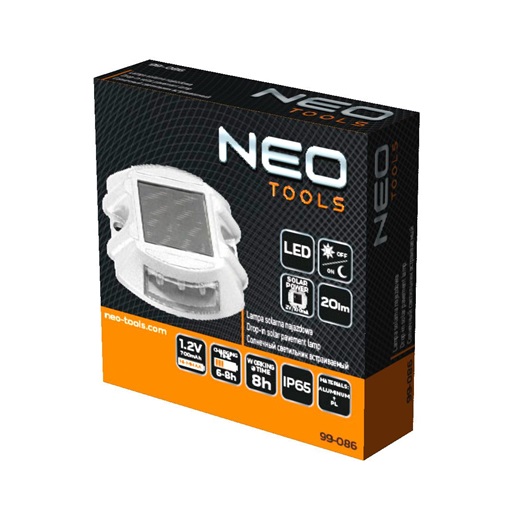 Neo 99-086 Napelemes taposólámpa, LED 20 lm, 105x95x25mm, 30 tonna, alumínium