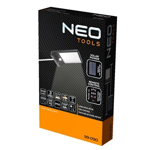 Neo 99-090 Napelemes fali reflektor távirányítóval, mozgásérzékelő, SMD LED 450 lm