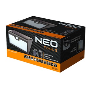 Neo 99-091 Napelemes fali reflektor távirányítóval, mozgásérzékelő, SMD LED 900 lm