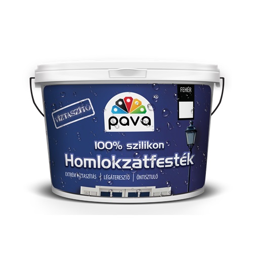 Páva szilikon homlokzatfesték fehér 10 L