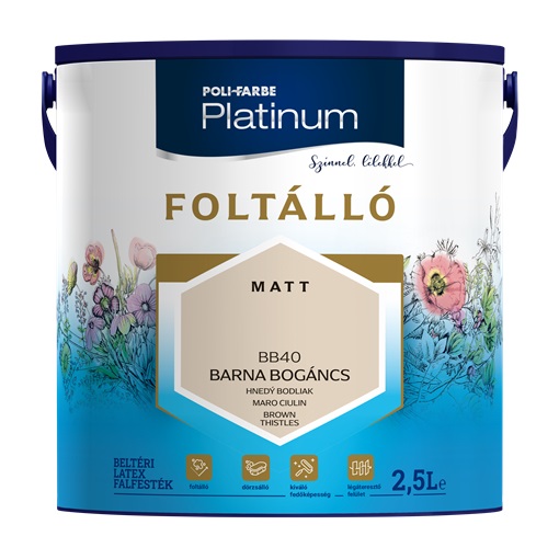 Platinum Foltálló falfesték Barna bogáncs BB40  2,5 L