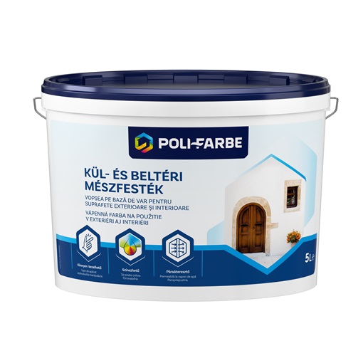Poli-farbe kül- és beltéri mészfesték  5 L