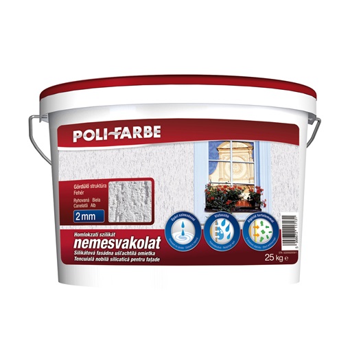 Poli-farbe szilikát vakolat G2 fehér 25kg KIFUTÓ