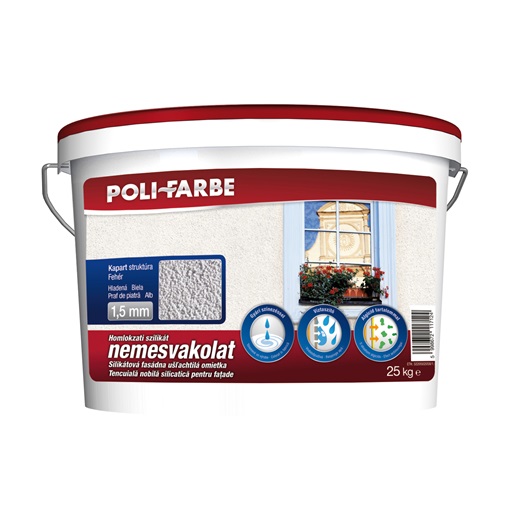 Poli-farbe szilikát vakolat K1,5 fehér 25kg