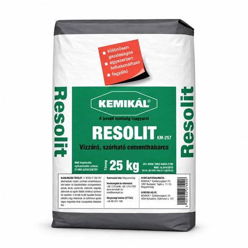 Resolit KM 257 vízzáró habarcs 25 Kg