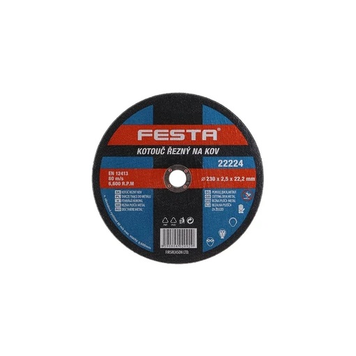 S.02610 Vágókorong fém 230x2,5mm 22224 Festa