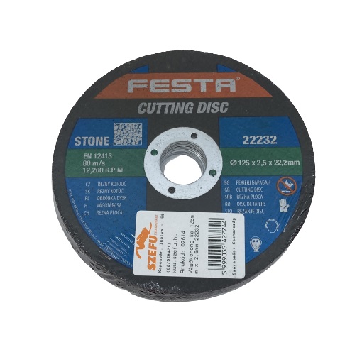 S.02614 Vágókorong kő 125mm x 2,5mm 22232 Festa