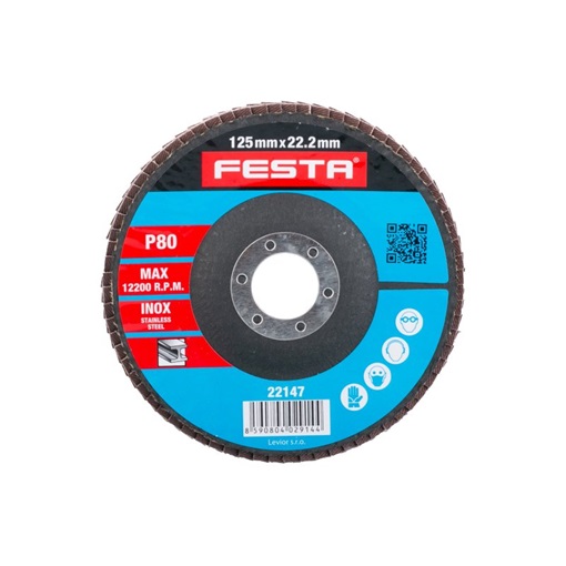 S.02648 Csiszolókorong lamellás inox 125mm 80 22147 Festa