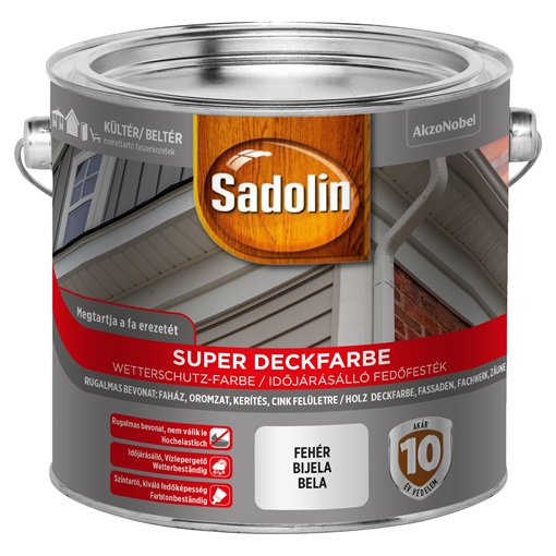 Sadolin Super Deckfarbe fafesték fehér 2,5 L