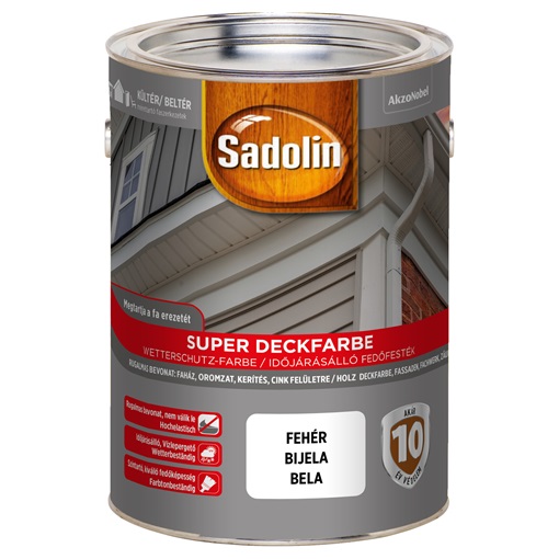 Sadolin Super Deckfarbe fafesték fehér 5 L