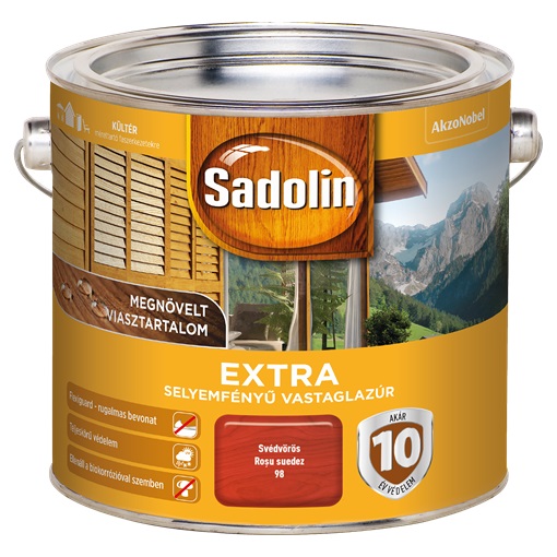 Sadolin Extra Vastaglazúr 98 Svédvörös 2,5L