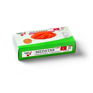 Sch 49154 Medstar Grip PF XL/10" egyszer használatos nitril kesztyű, púdermentes, gyémánt mint. struk. 50 db-os karton