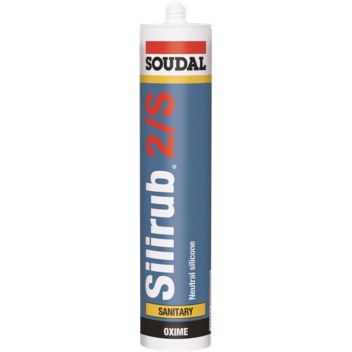 Soudal Silirub 2/S szaniter/neutrális szilikon szürkés fehér RAL9002 300ml
