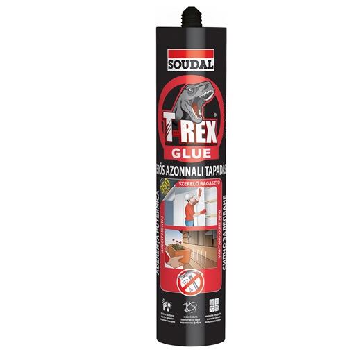 Soudal T-REX Azonnal rögzítő szer. ragasztó 380 gr (piros)