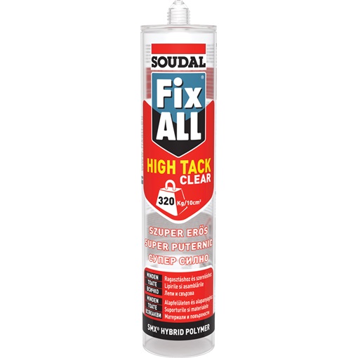 Soudal fix all high tack clear rag. víztiszta 290 ml