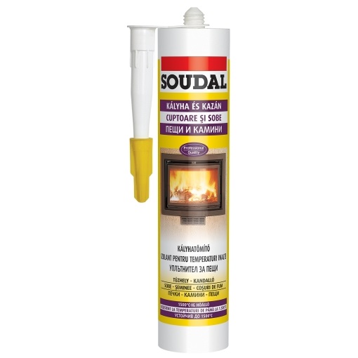 Soudal kályhatömitő 280ml 1500°C-ig hőálló