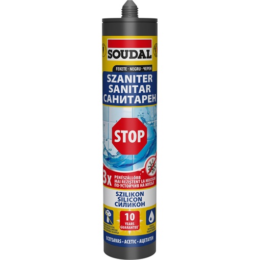 Soudal szaniter szilikon STOP fekete 280 ml