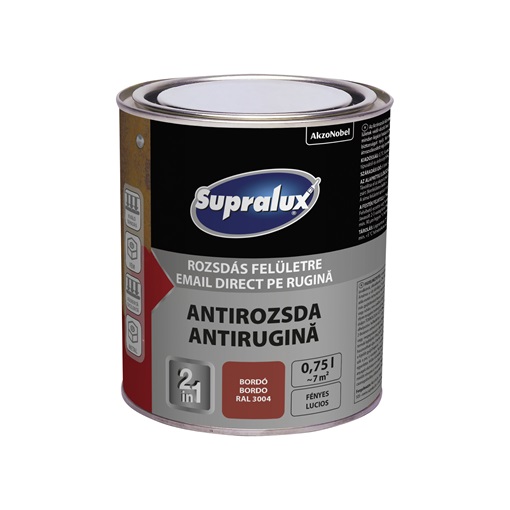Supralux Antirozsda bordó RAL3004 0,75 L