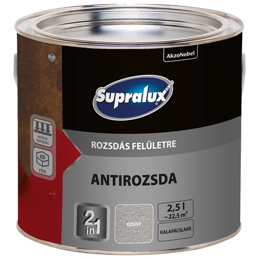 Supralux Antirozsda kalapácslakk ezüst 2,5 L