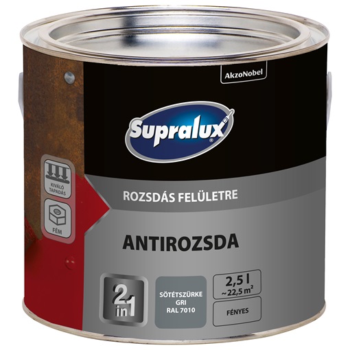 Supralux Antirozsda sötétszürke RAL7010 2,5 L