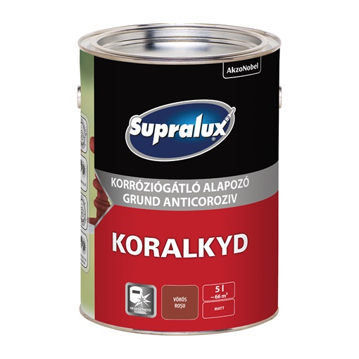 Supralux Koralkyd korr.gátló alapozó vörös  5 L