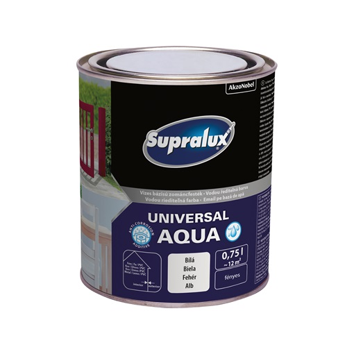 Supralux Universal Aqua vizes fényes zománc fehér 0,75 L